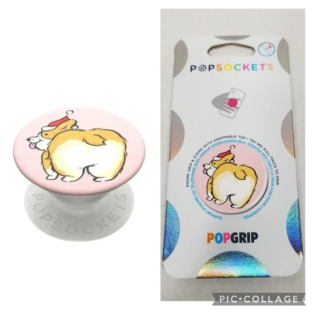 New Popsockets PopGrip A Corgi Christmas Phone Grip & Stand Swappable Top 803165